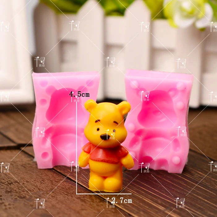 Силиконовая форма для помадки, 3D Мини мультяшный Мишка, мусс, форма для украшения шоколадного торта, сделай сам, глина, смола, инструмент для рукоделия
