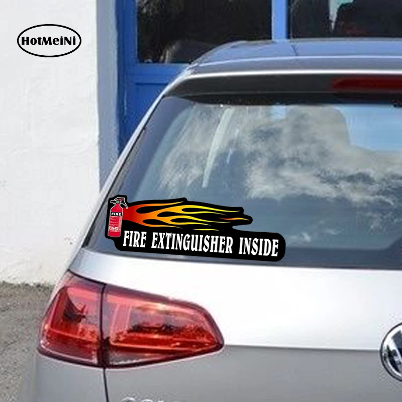 HotMeiNi Car Styling Sticker Fire Extinguisher Inside Decal Semi Truck Flames Black Waterproof Accessories 15x5 cm | Автомобили и