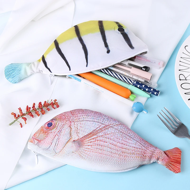 Пенал тканевый в форме рыбы для карандашей и ручек|pencil bag|pencil pouchfabric pencil |