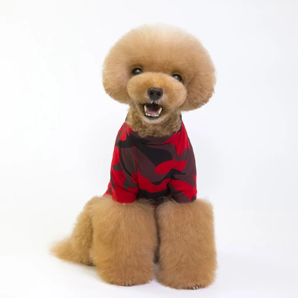Хлопок щенок французский бульдог камуфляж свитер собака летняя одежда для