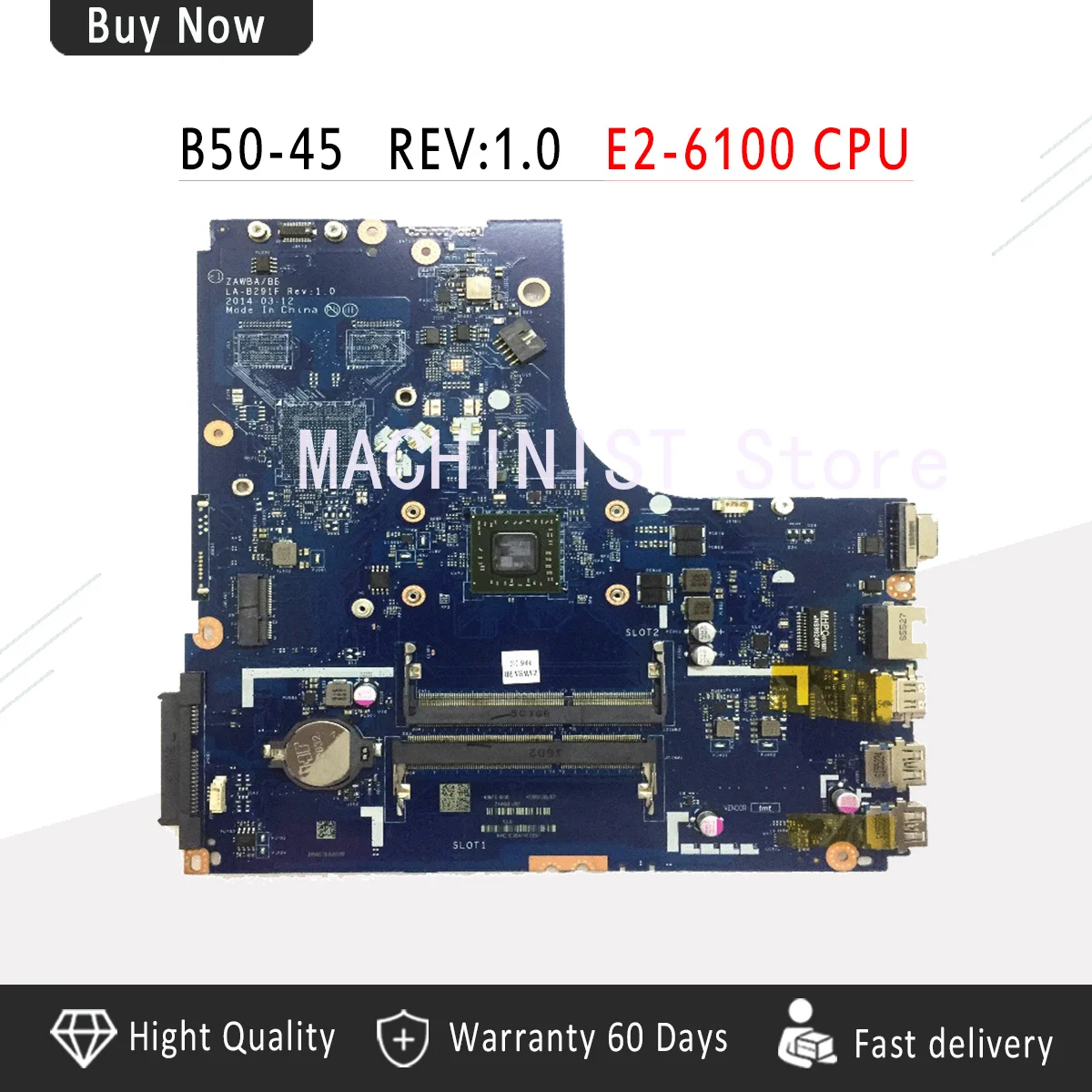 LA B291P B50 45 материнская плата для Lenovo ноутбука AMD E2 6010 процессор протестирован