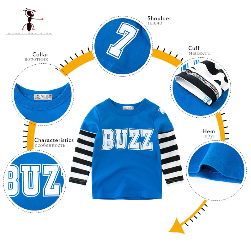 Хлопковая футболка для мальчиков с принтом кунг-фу муравей длинная