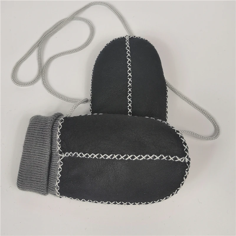 2018 зимние теплые перчатки для мальчиков детей девочек натуральная кожа