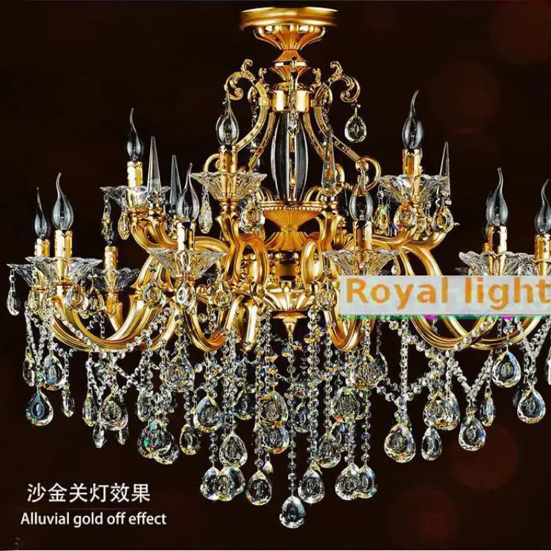 Домашняя светодиодная хрустальная люстра цвета золотистого шампанского