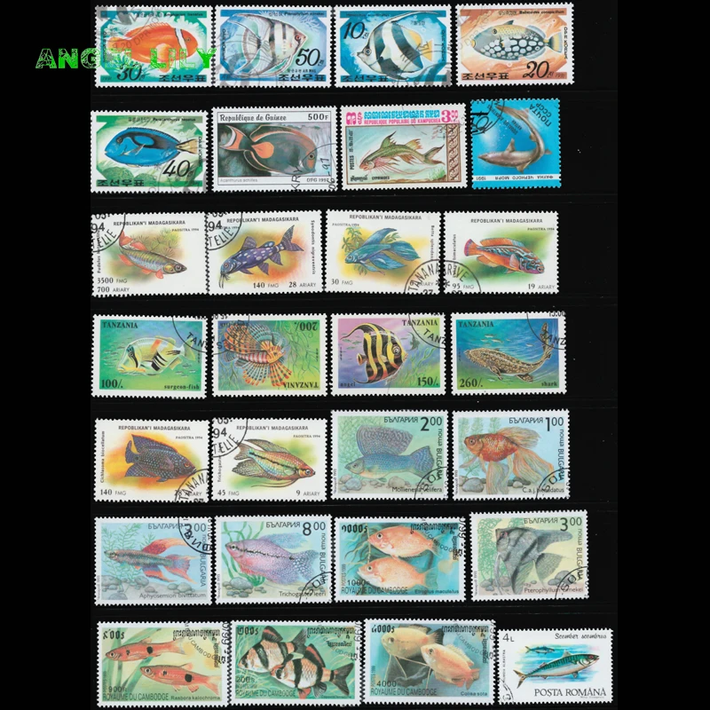 Fish 50 шт./лот все отличаются почтовыми отметками в хорошем состоянии почтовые
