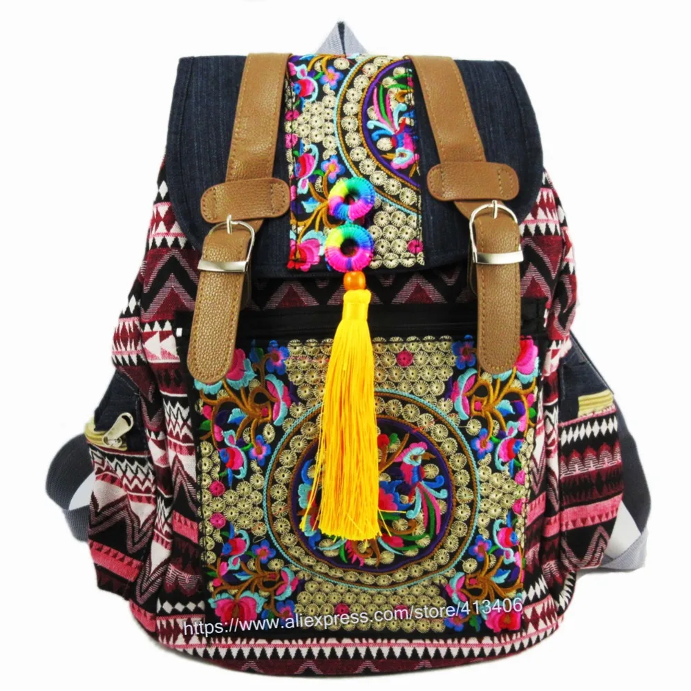Винтажный кошелек hmong Thai в этническом стиле, сумка-держатель для карт, сумка-хобо хиппи в этническом стиле с вышивкой, кошелек SYS-544B
