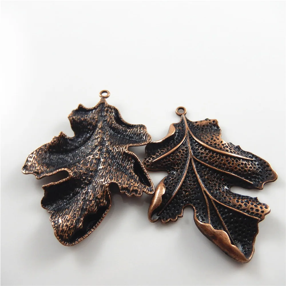 2 шт./лот винтажное ожерелье из красной меди в форме листьев женский подарок 67*51 мм
