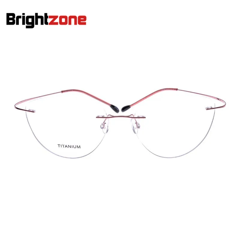 Новинка 2020 модные очки кошачий глаз без оправы от близорукости титановые женские