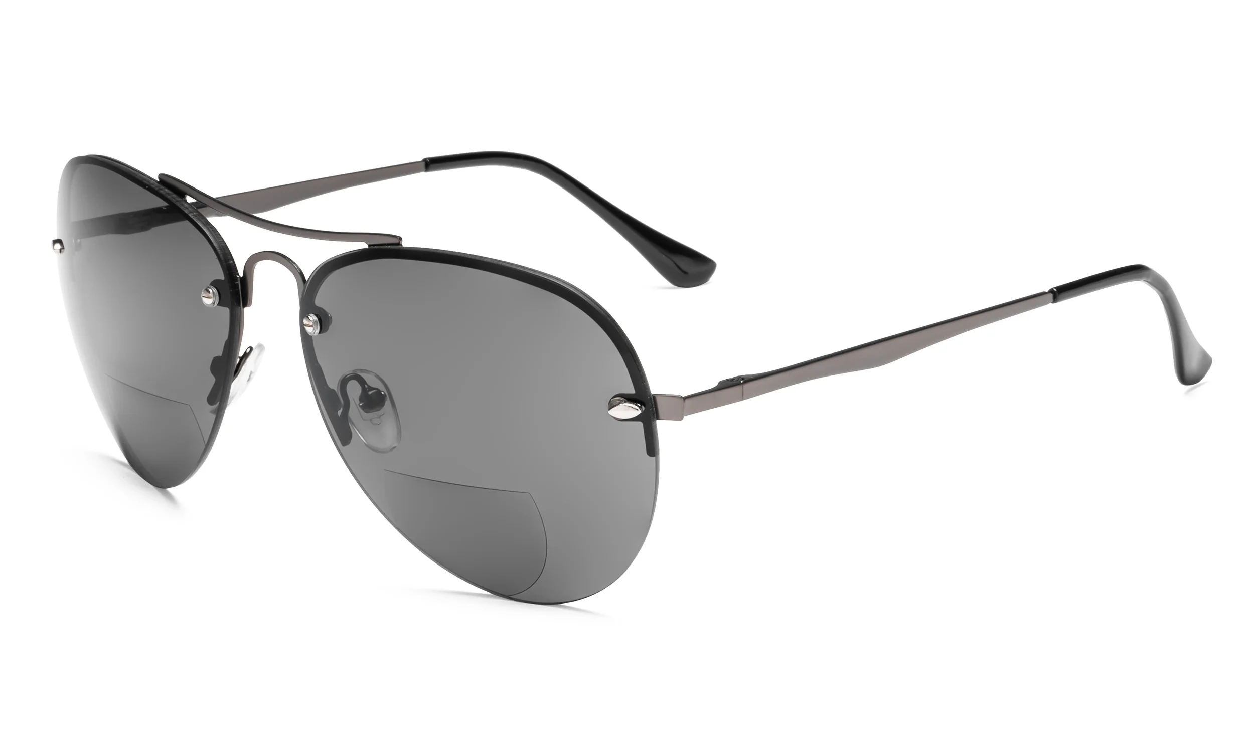 Bifocal-Gunmetal S16016-Eyekepper полуобода Пилот Стиль бифокальные очки для чтения - Цвет оправы: Bifocal-Gunmetal