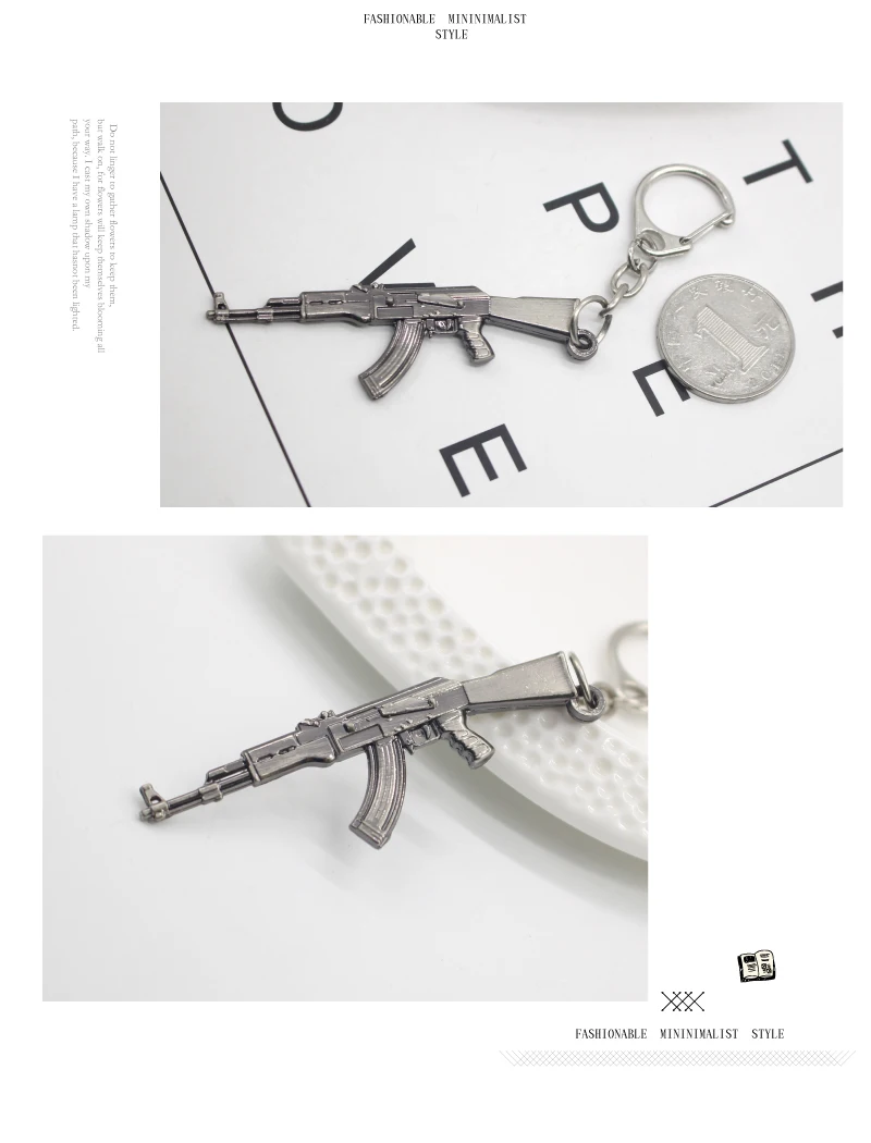 Модный AK-47 пистолет брелок-пистолет M60 пустынный Орел левое колесо пистолет брелок стрелковое оружие Модель металлический брелок ювелирные изделия Прямая поставка