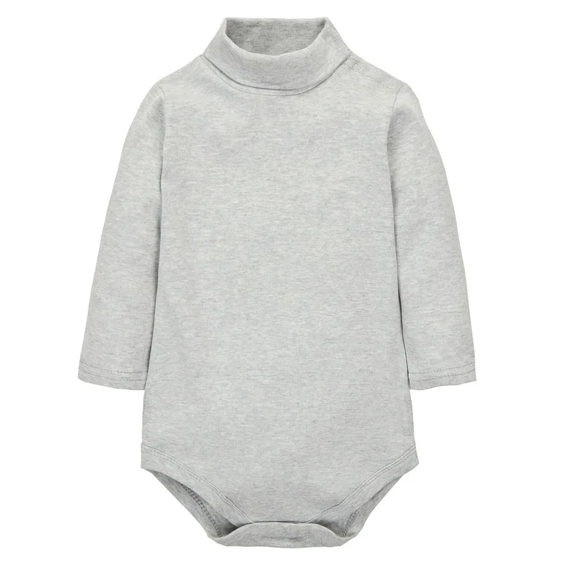 100% хлопок Детские боди осень с длинными рукавами твердые комбинезон высоким