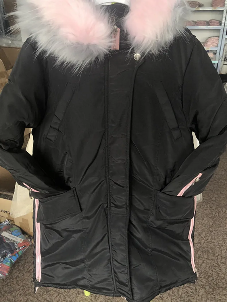 30 degrees Russia Girls down Jacket Winter Children Clothing Fashion multicolour Fur Collar Warm Outerwear& Coats 4-12 Y
