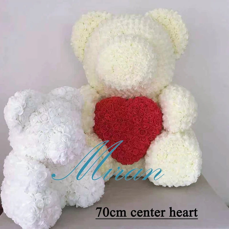 Розовый медведь супер (70 см высотой) PE forever Rose center heart bear свадебный подарок для