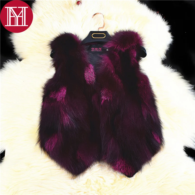 2021 новый стиль 100% природа натуральная кожа из меха черно бурой лисицы жилетка