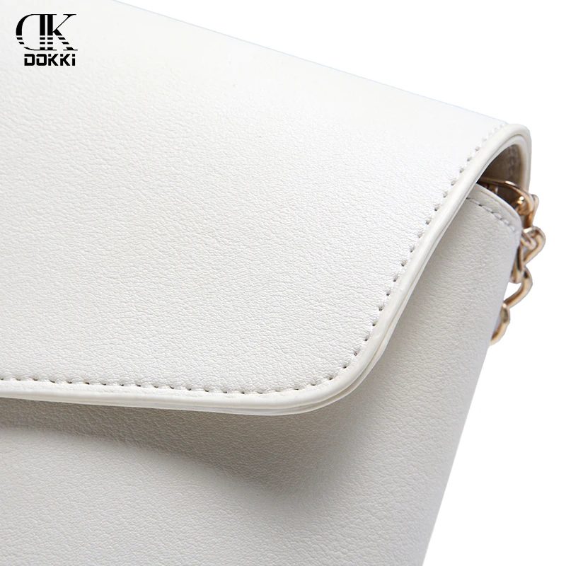 DOKKI для женщин плеча клатч Сумки белая цепь искусственная кожа off White курьерские