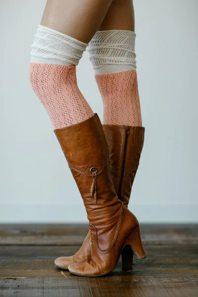 Новинка 10% хлопковые длинные чулки Модные Женские Двухцветные с прострочкой