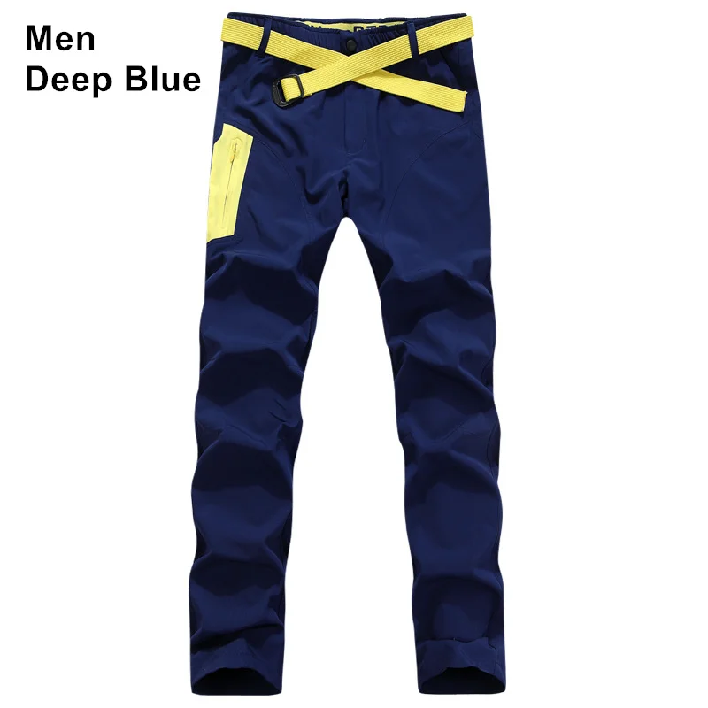 Men Deep Blue RAY GRACE мужские быстросохнущие походные брюки для спорта на открытом воздухе, дышащие, для кемпинга, ультралегкие, эластичные, для походов, рыбалки, женские брюки - Цвет: Men Deep Blue