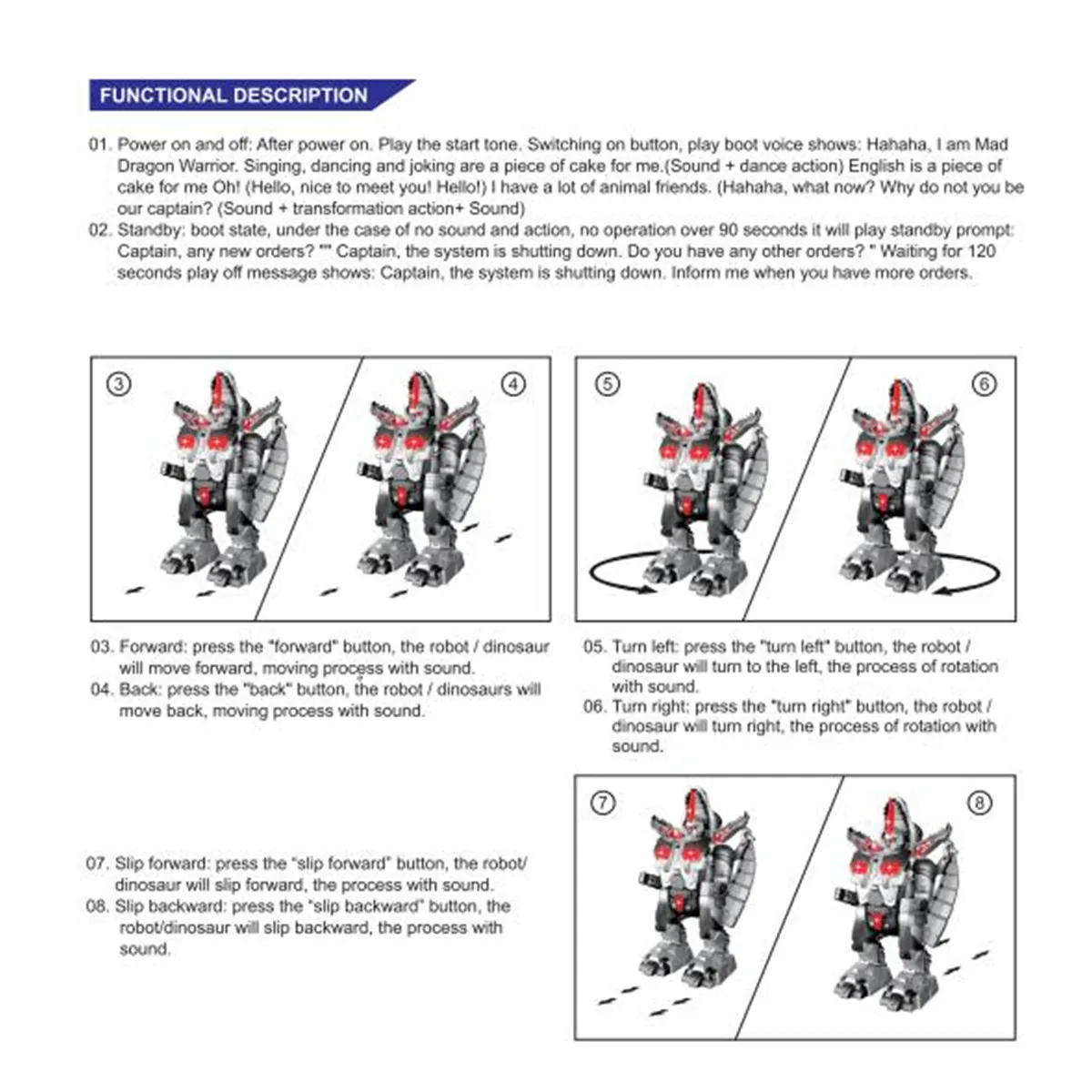 Remote Control Dinosaur Transformer Robot Walking Robot with Song Light RC Animal Toys Intelligent Dinosaur Robot Children Gifts