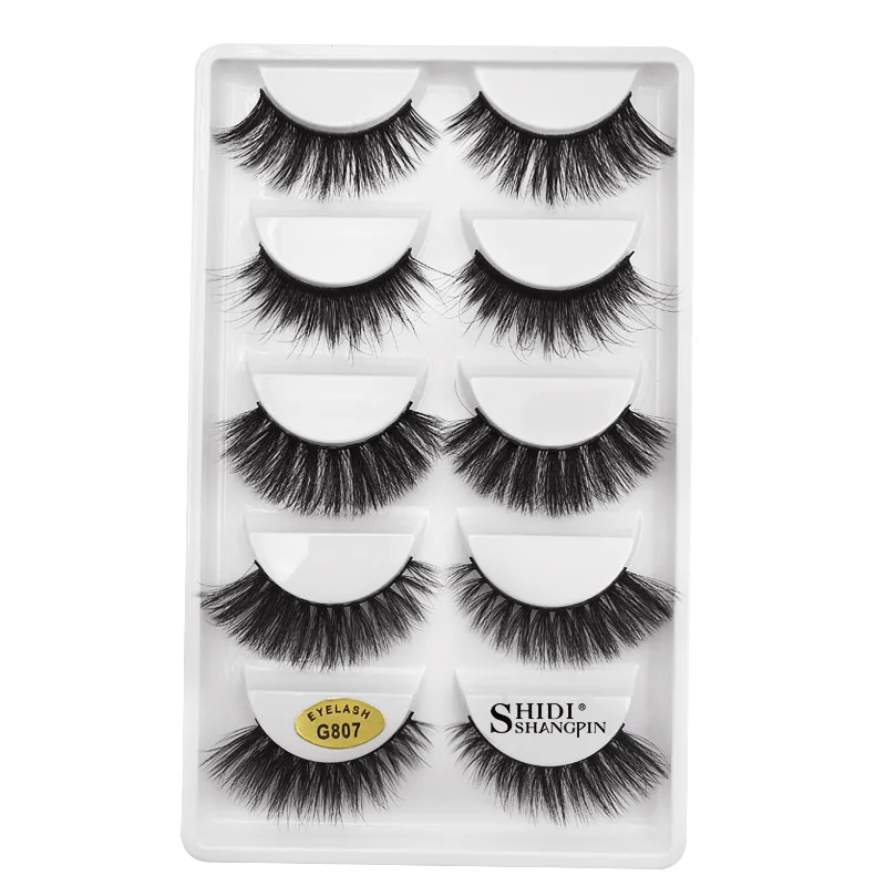 

5Pairs 3D Mink Hair False Eyelashes Natural/Thick Long Eye Lashes Wispy Makeup Beauty Extension Tools individual eyelashes