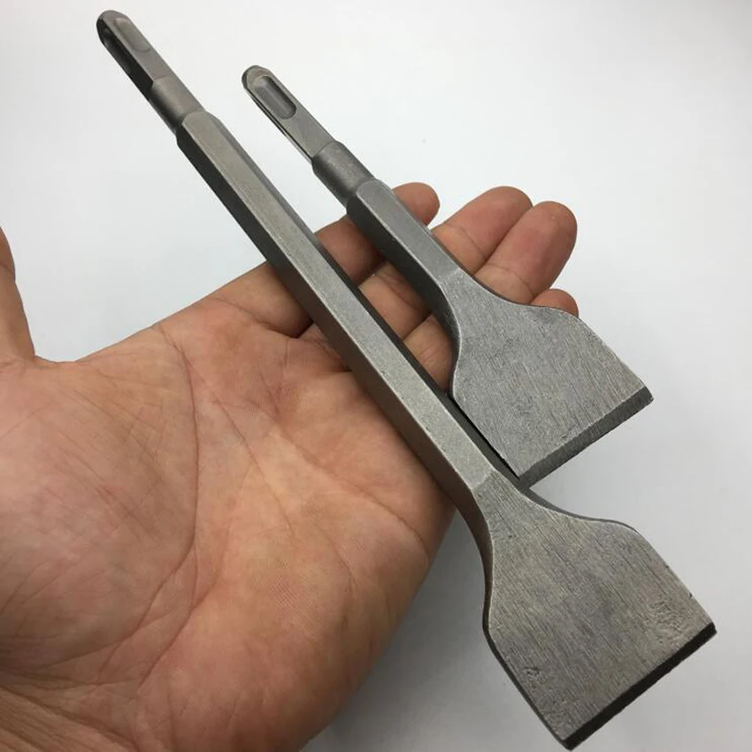 Электрический молоток резец с круглым хвостовиком два отверстия изогнутое