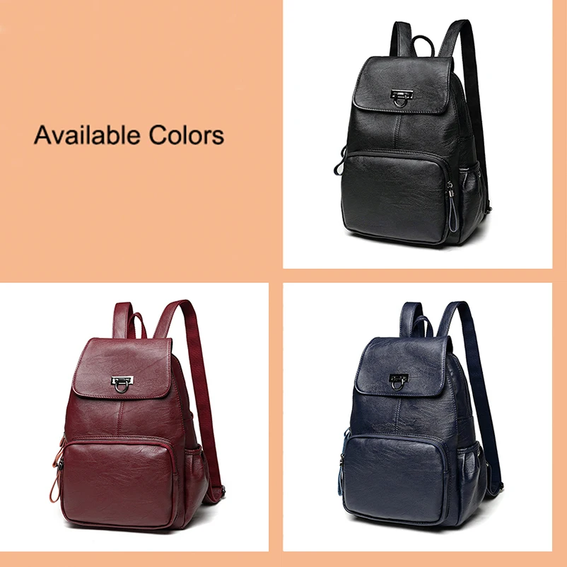 Женский рюкзак из натуральной кожи с защитой от кражи|Женские рюкзаки| |