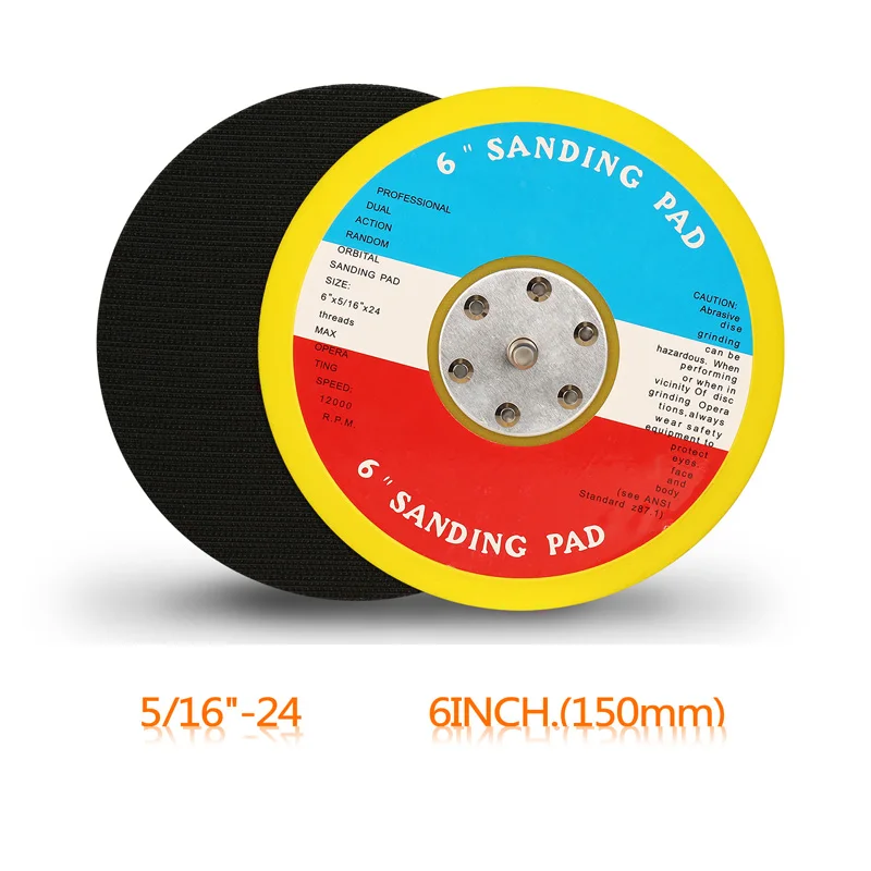 6inch no-hole SPTA 2 дюйма/3 дюйма/4 дюйма/5 дюймов/6 дюймов крюк и петля задняя пластина Накладка для пневматической Шлифовальной Машины Двойного Действия Полировщик-Выберите нить - Цвет: 6inch no-hole