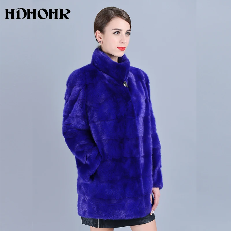 HDHOHR новые женские шубы из натурального меха норки, теплые парки из натурального меха, толстые зимние куртки хорошего качества из настоящей норки для женщин