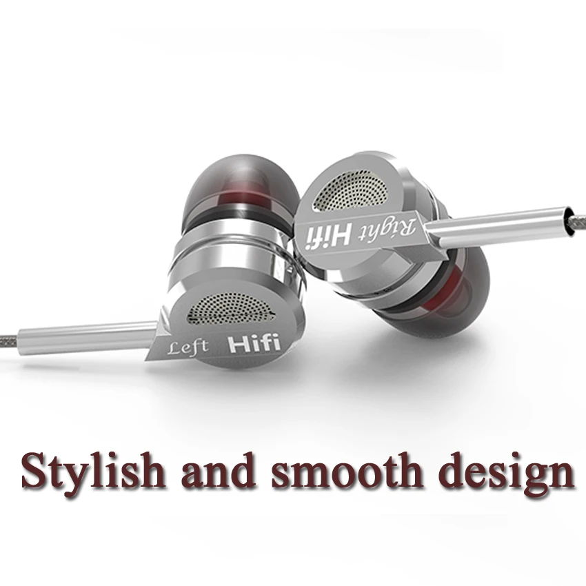Funelego New Earplugs Earphone With MIC Use For Apple Android Smart Phone F23 Model Stereo Heavy Bass MP3 HD Metal Case | Электроника