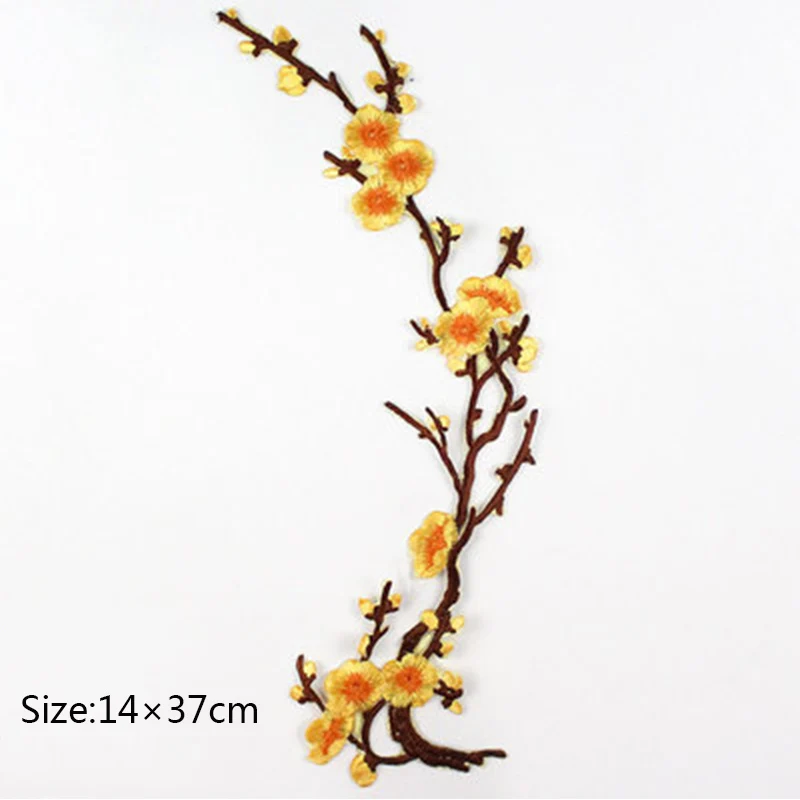 Модная одежда 1 шт. вышивка цветущей сливы железные нашивки для одежды сделай сам