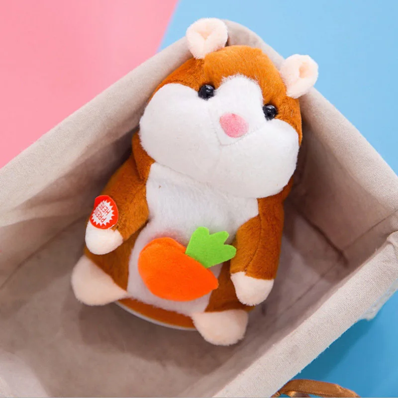 Милый морковный хомяк говорящий ходьба звуковая запись игрушка электрические