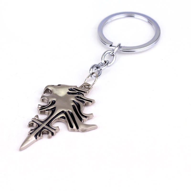 Популярная игра Final Fantasy брелок спящий голова льва крест металлический подвесной