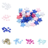 miaochi diy 50pcslot cute star shape spacer wooden beads for jewelry makeing baby toys pacifier clip crafts wood bead 1919mm