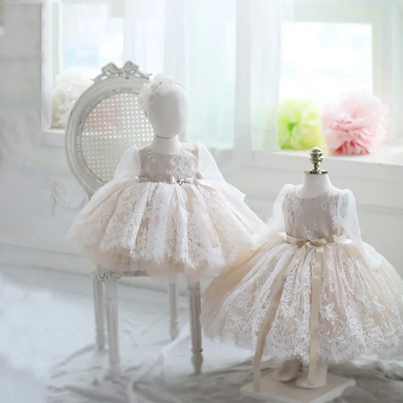 

Baby Girl 1st Birthday White Dress Toddler Girl Party Dress Baby Girl Clothes Girls Princess Ball Gown for 1-12 year