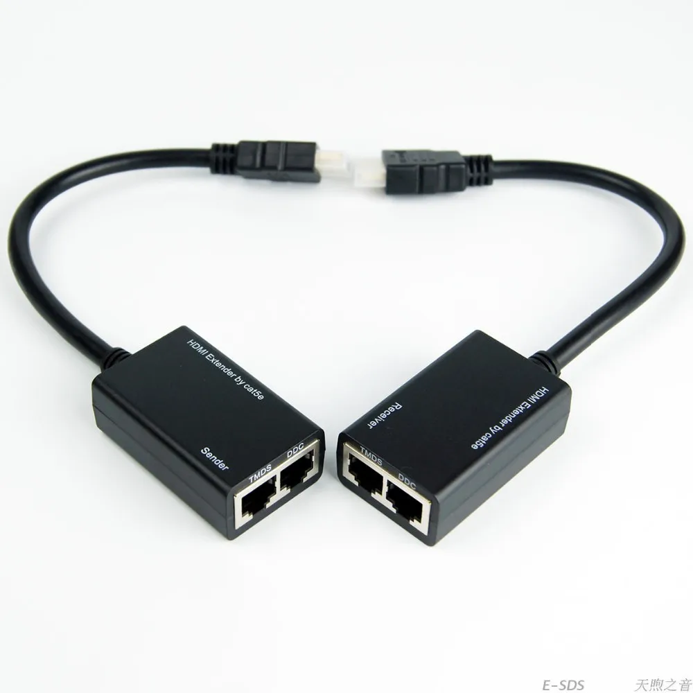 Новый высококачественный проводной HDMI удлинитель 30 м Отправитель/приемник от