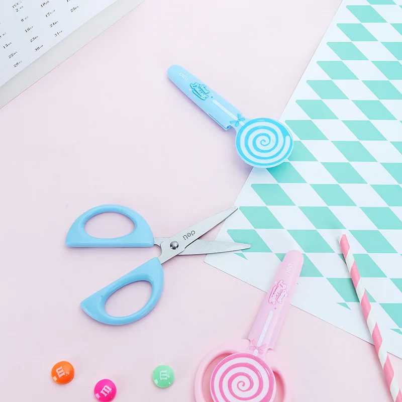1 шт. мини-детские ножницы леденец Kawaii защитный рукав из нержавеющей стали школьные ножницы для резки канцелярские принадлежности Школьные принадлежности