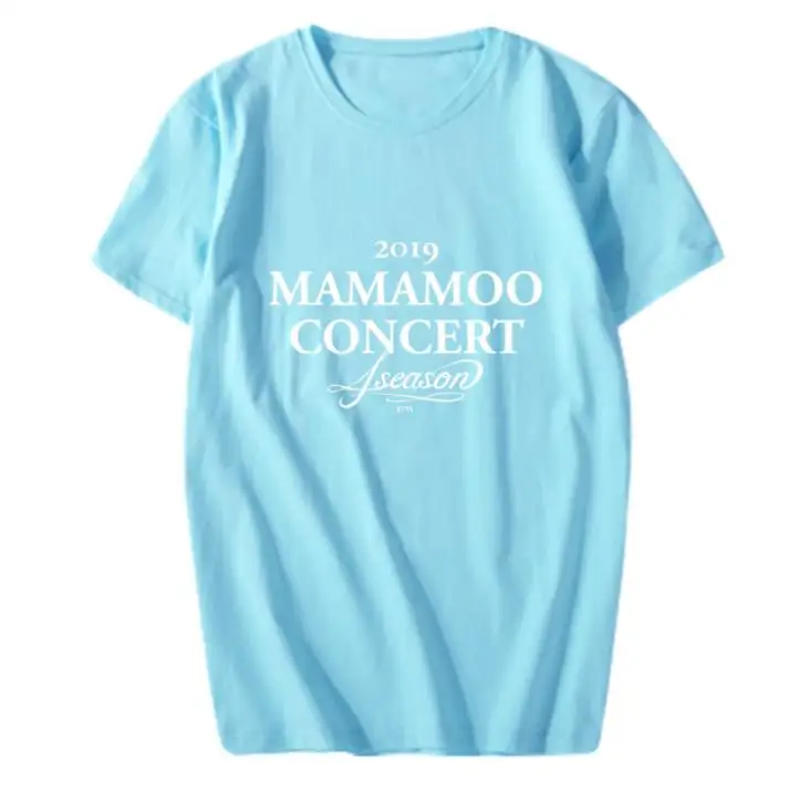 Mamamoo концерт 4 сезона же печать Круглая горловина с короткими рукавами футболка