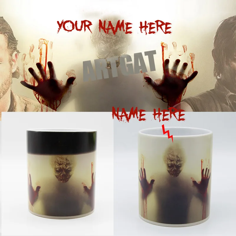 Кружка &quotХодячие мертвецы&quot Рик и Дэрил чайная чашка меняющая цвет | Дом сад