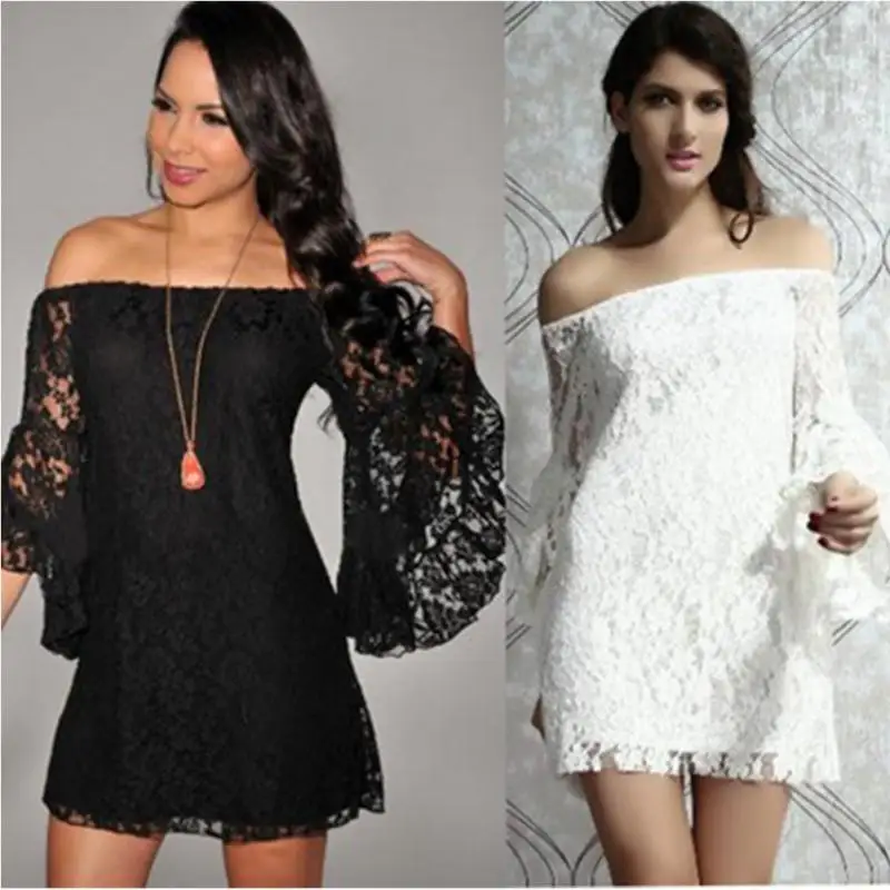 Для женщин Винтаж Свадебные в богемном стиле с открытыми плечами Slash шеи платье