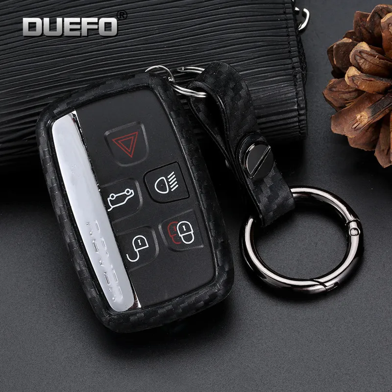 Чехол для ключей из углеродного волокна чехол брелок автомобиля Land Rover Range Defender