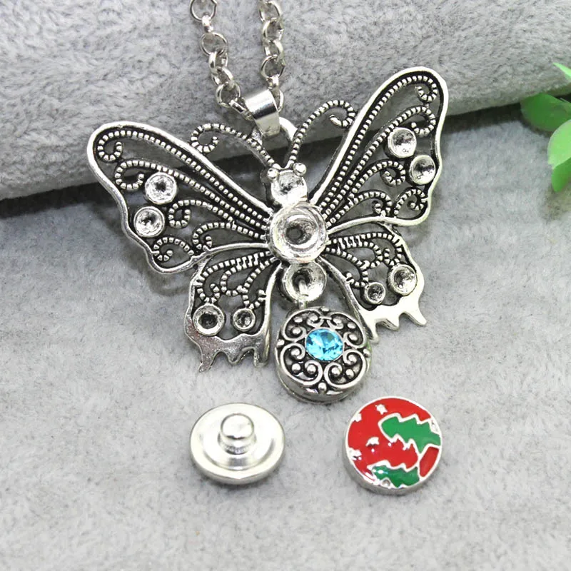 Новые ювелирные изделия бабочки бум жизни кнопки ожерелья звено цепи 60 см с ретро
