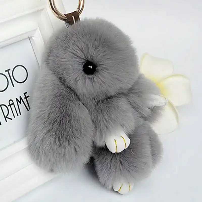 Кролик Брелок Милый Пушистый Рекс Кролика Меховым Помпоном Pom Игрушки Куклы
