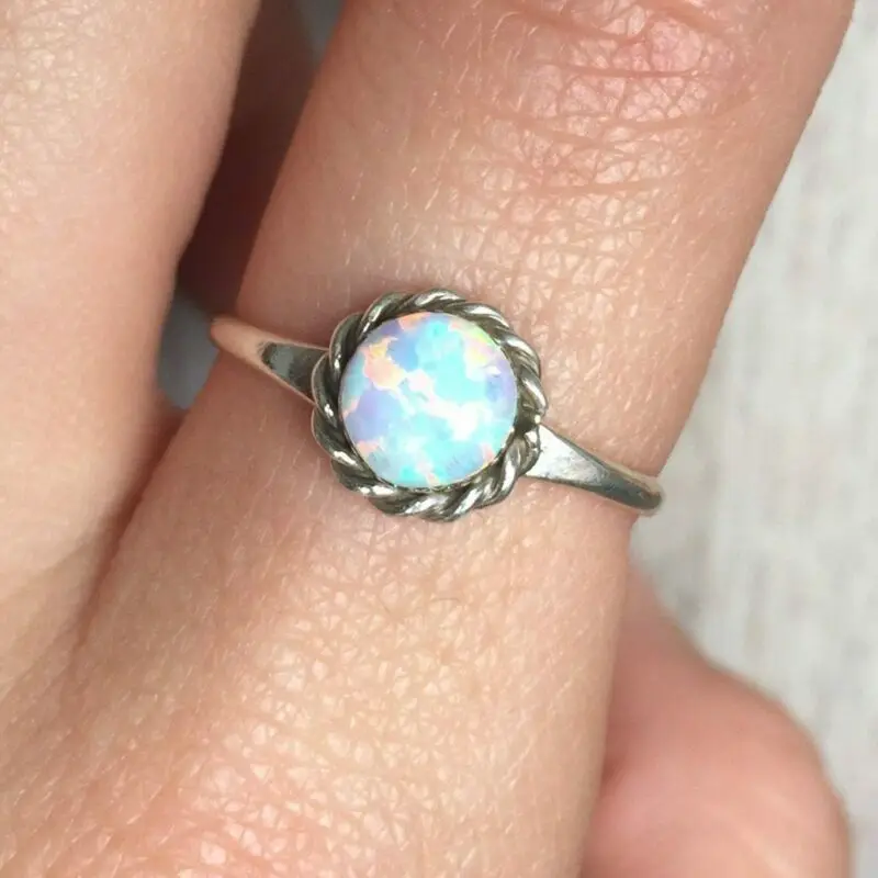 Модное серебряное кольцо с опалом для свадьбы помолвки Женские Ювелирные