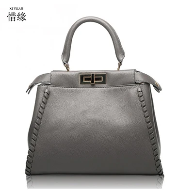 Повседневные высококачественные кожаные женские сумки простые большие черные