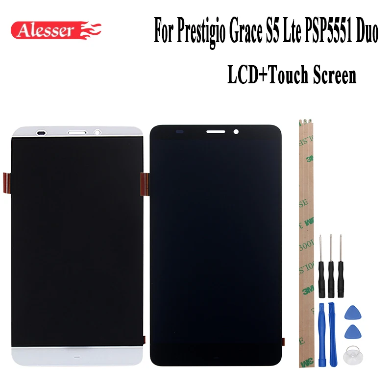 Alesser 5 дюймов для Prestigio Grace S5 Lte PSP5551 Duo ЖК-дисплей Дисплей + Сенсорный экран 100% Экран
