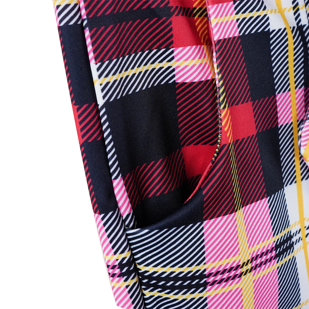 Женские длинные брюки с поясом офисные брюки-карандаш в клетку высокой талией