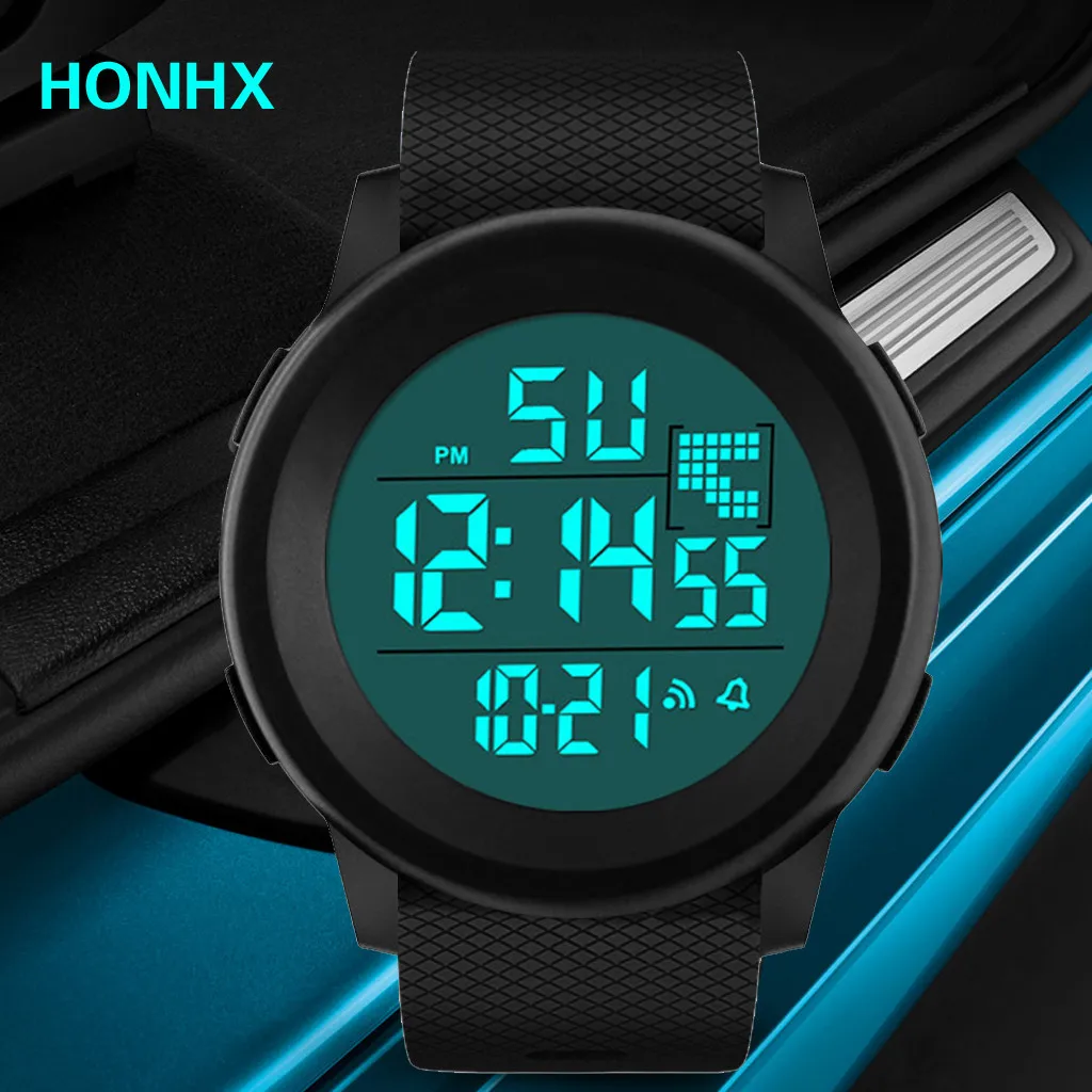 Светодиодный водонепроницаемый цифровые Модные кварцевые часы военные