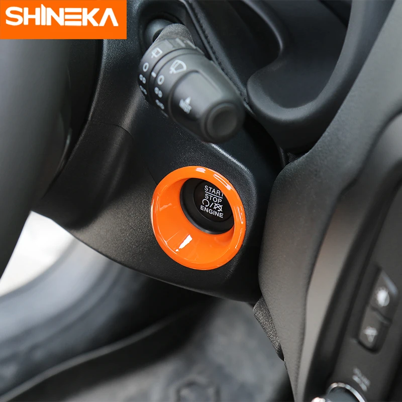 

SHINEKA Interior Mouldings Engine Start Stop Push Button Ring for Jeep Renegade Switch Cover Frame for Jeep Renegade 2016-2019