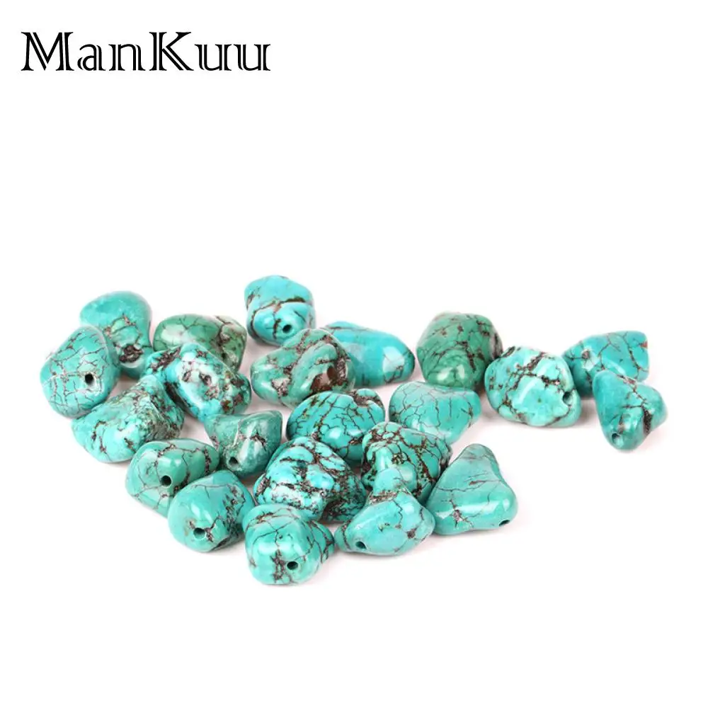 

Mankuu AAA Grade Irregular Stabilized Turquoises Stone Beads Wholesale Lots Bulk Green Beads For DIY Jewelry Making 20pcs/Lot