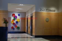 unique design multi colored modern art wall glass plates for home hotel hallway decor
