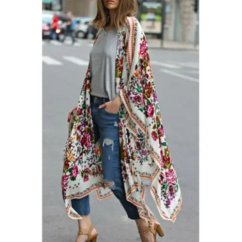 Женская Свободная блузка с цветочным принтом летнее повседневное шифоновое